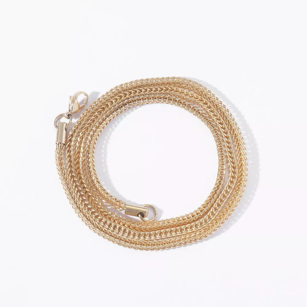 Vacuum electroplated stainless steel chain necklace for men and women, 3mm width, 24 inches length