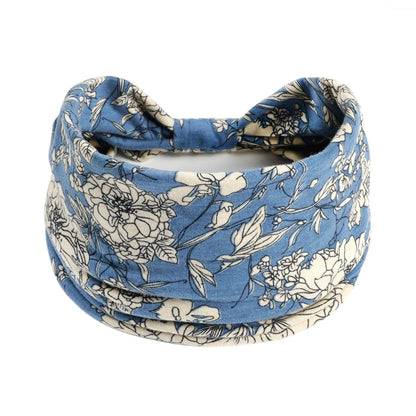 Bohemian cloth yoga sports headband with floral and polka dot patterns, available in multiple colours.