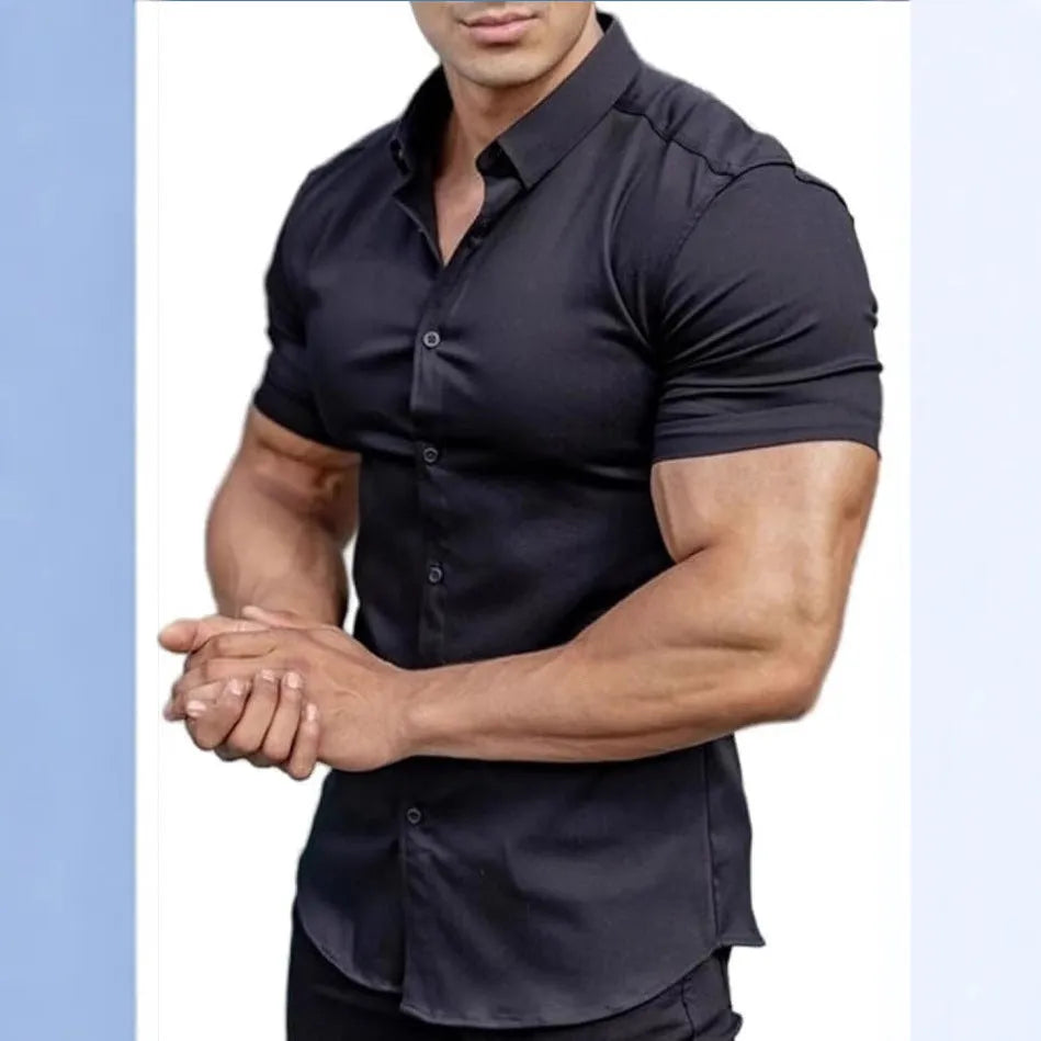 Men's casual short sleeve printed shirt in polyester available in multiple colours and sizes S to 5XL