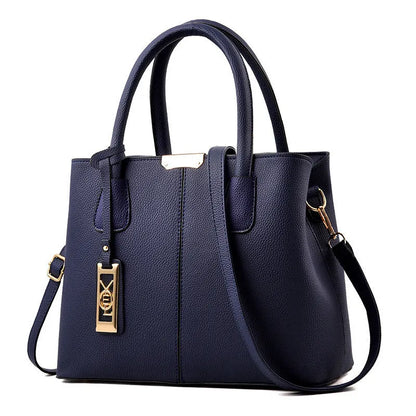Soft PU leather large capacity shoulder bag in a horizontal square shape with an adjustable strap