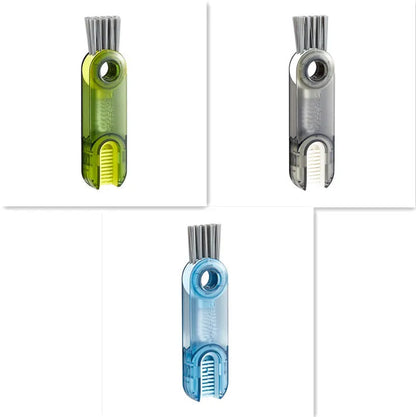 Transparent green 3-in-1 cup lid cleaning brush with spiral design for hard-to-reach crevices