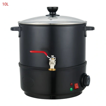 Black electric wax melting machine with food-grade certification and multiple capacity options from 6L to 20L