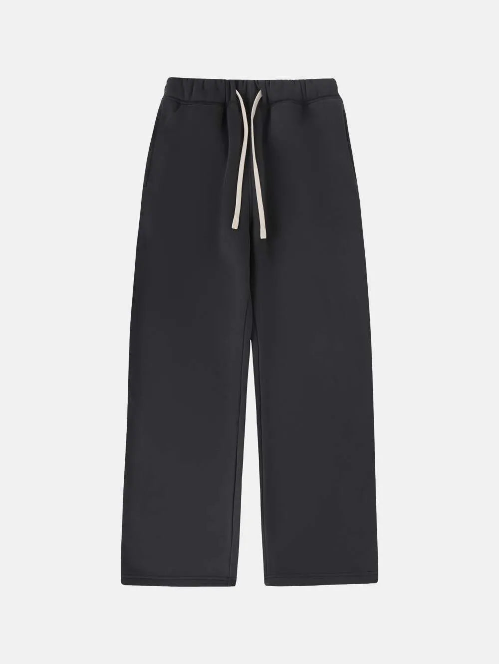 Men's loose fit fleece-lined sweatpants with drawstring waist in grey colour