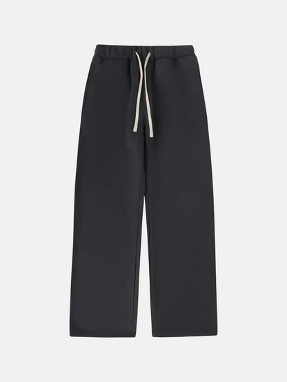 Men's loose fit fleece-lined sweatpants with drawstring waist in grey colour