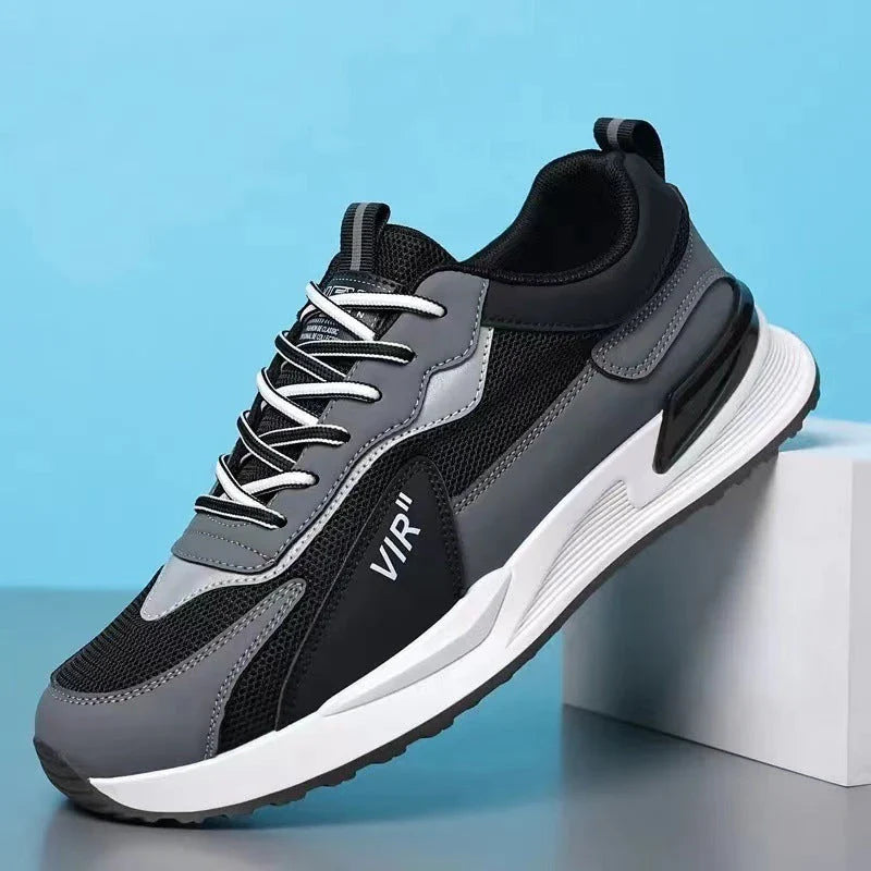 Stylish color-blocked mesh sneakers with breathable design for men