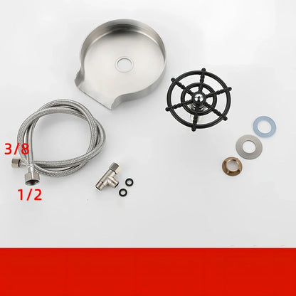 Small stainless steel faucet with automatic high-pressure cup washer for household sink installation