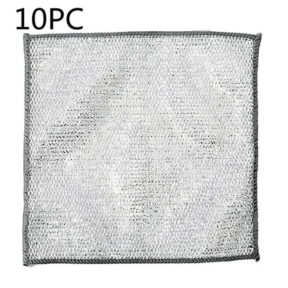 Silver silk cloth pattern steel wire cleaning cloth measuring 20x20cm for kitchen pots and bowls
