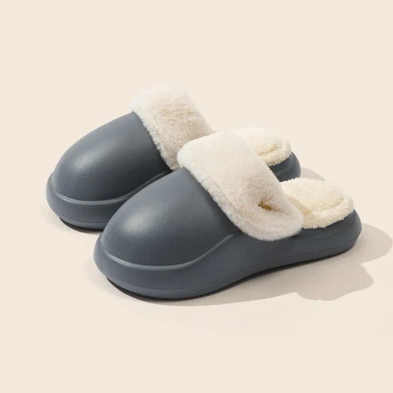 Winter warm slippers with non-slip EVA sole and baotou big head design in various colors