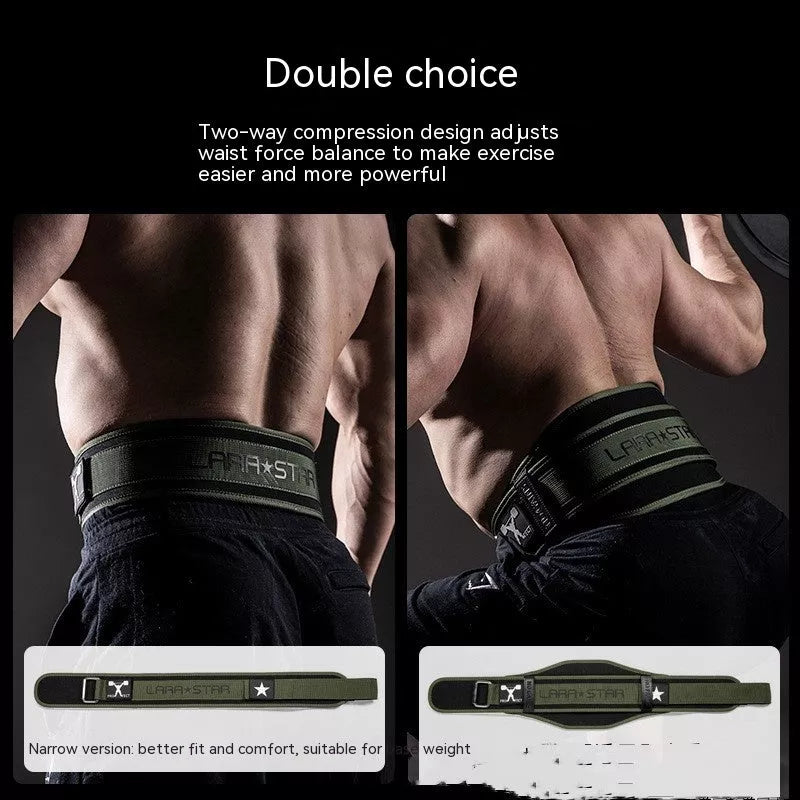 Men's large fitness belt in army green for lumbar support during workouts
