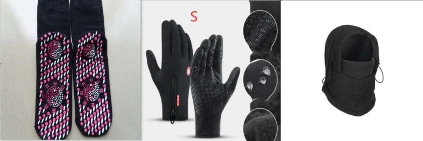 A versatile windproof ski hat with an integrated face mask and neck gaiter, providing complete protection from the elements during outdoor activities.