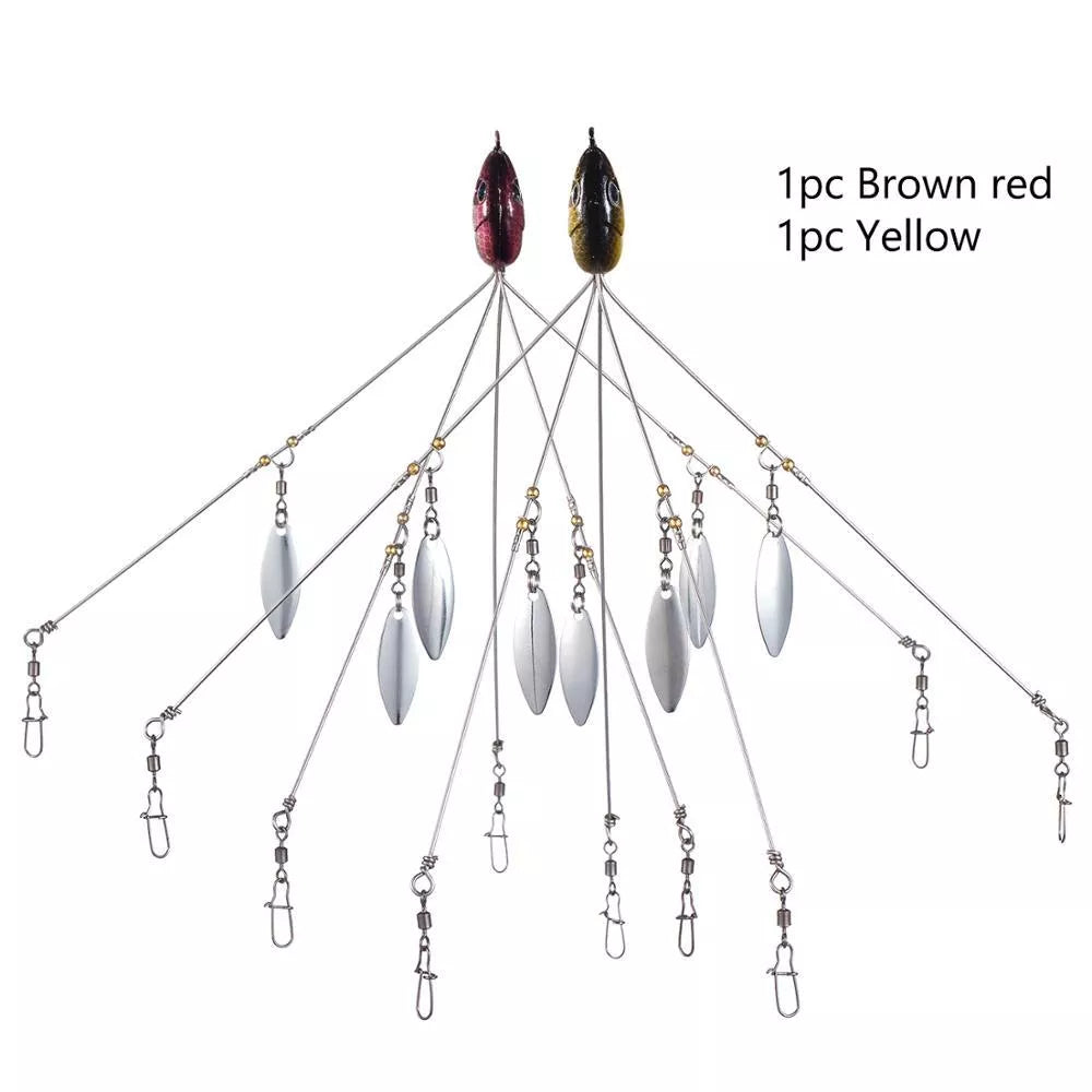 Bassdash Umbrella Fishing Lure with 5 swivels and metal sequins for enhanced fish attraction