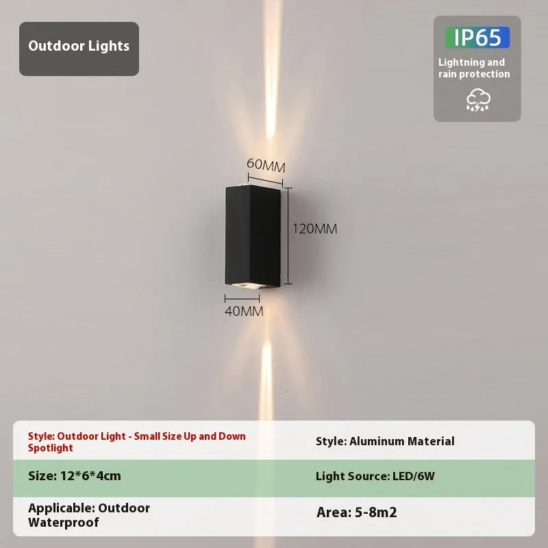 IP65 waterproof LED wall lamp with aluminium shell, 10 LED beads, 5W or 10W, warm white pure white neutral light