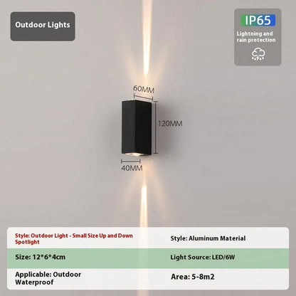 IP65 waterproof LED wall lamp with aluminium shell, 10 LED beads, 5W or 10W, warm white pure white neutral light