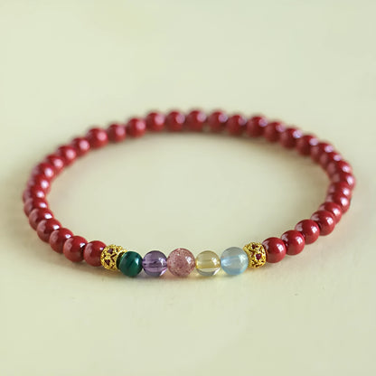 Handmade purple gold sand crystal bead bracelet on an adjustable string, shown in couple style.
