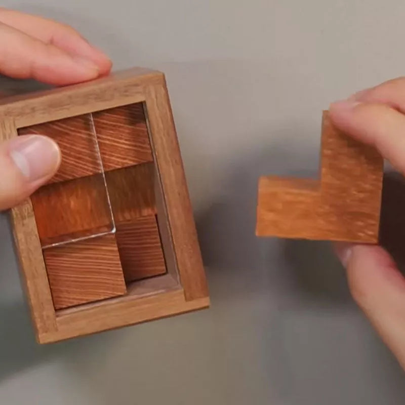 Einstein Lock Wooden Puzzle - Solid Wood Brain Teaser with Dimensions 113mm * 75mm * 13mm