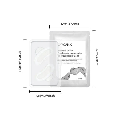 One pair of micro needle eye mask patches for under eye skin care treatment.