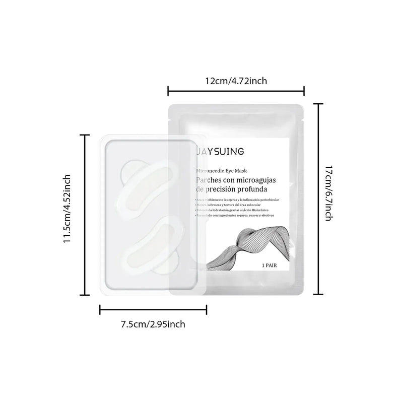 Micro Needle Eye Mask Patch 1 Pair with Glycerol, Nicotinamide, Hyaluronic Acid, Centella Asiatica Extract and Retinoic Acid for Targeted Eye Area Skin Care Treatment