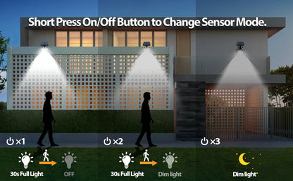 Smart Outdoor Solar Light with Human Sensor illuminating a courtyard at night
