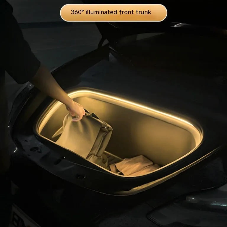Tesla Model 3 and Y front ambient lighting kit with soft silicone LED strip in three colour options