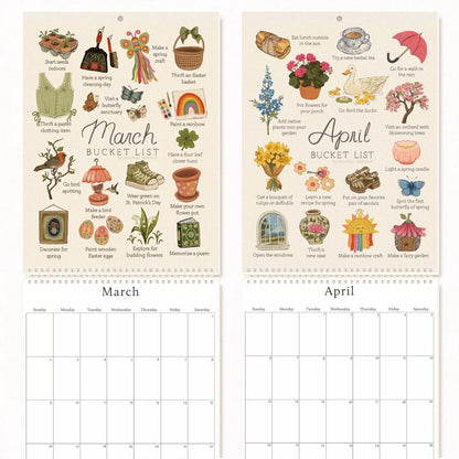 2025 Wish List Calendar with simple modern design for home and office