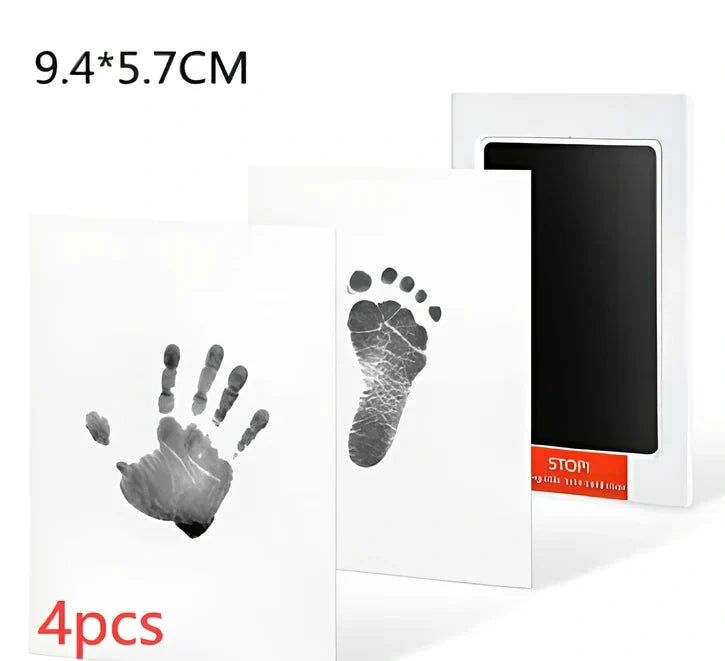 Disposable ink baby hand and foot print kit with six colour options and two size formats