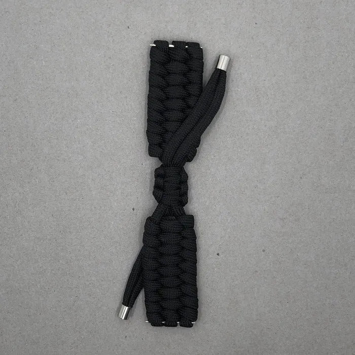 Braided black paracord smart watch strap with quick-release spring bars