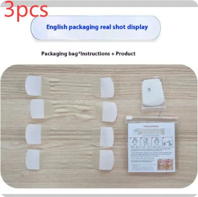Skin tone neck firming adhesive tape with four straps and twenty patches in packaging