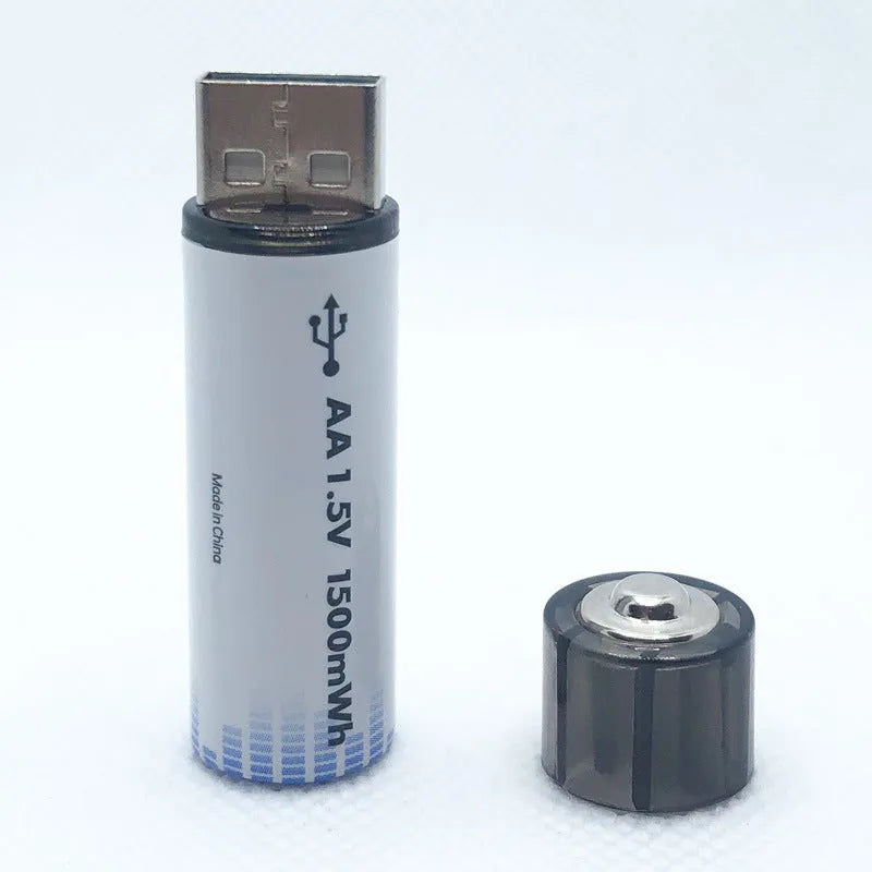 USB rechargeable No. 5 lithium battery 1.5V, H50.5mm x W14.5mm, MICRO and Type C options