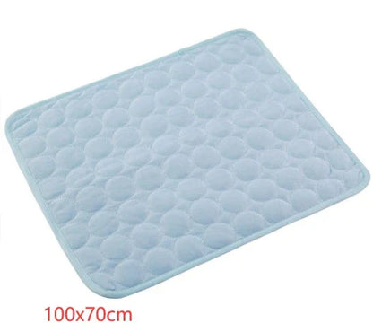Cooling pet pad for dogs and cats made with heat-resistant fibers for instant cooling relief during summer