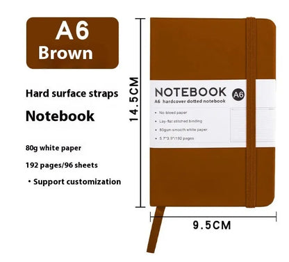 A5 skin feeling PU leather diary with strap closure and horizontal line pages in marble black colour