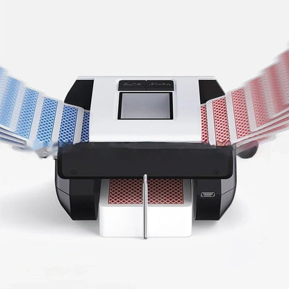 Automatic shuffling machine with wireless calling devices and poker cards on table