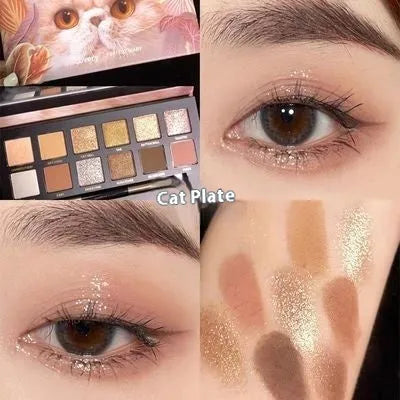 Explorer Twelve-colour Animal Eye Shadow Plate showing 12 pressed powder shades in a compact