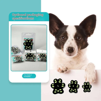 Pack of eight breathable silicone cloth claw protection footstickers for dogs, in S or M size.