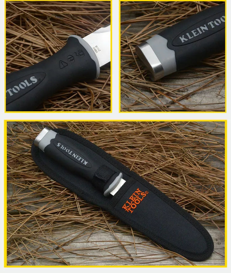 High Hardness Straight Knife for wilderness survival with stainless steel blade and rubber handle