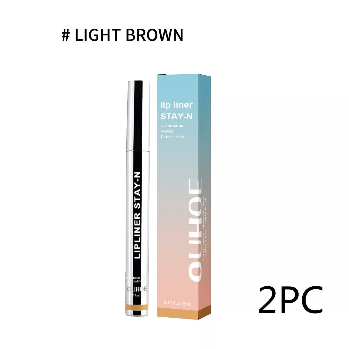 Dark brown waterproof lip liner pen with precision tip for long-lasting lip definition