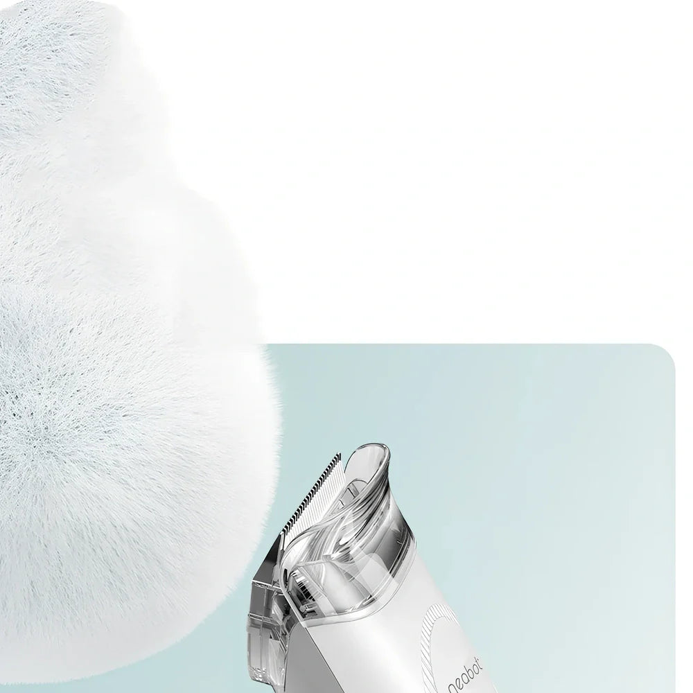 Pet grooming device with comb and shave functions, 290mm length with multiple attachments