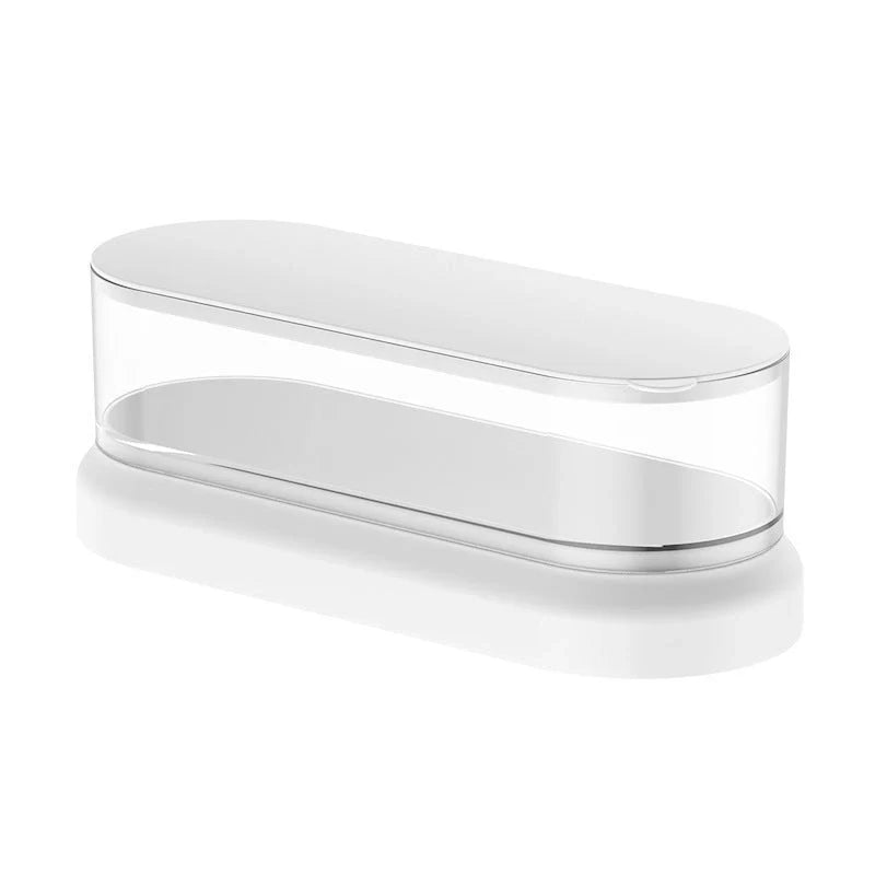 Compact ultrasonic cleaning machine for watches and small items, white color