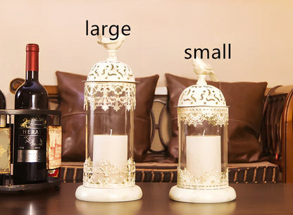 Iron baking paint candle holder in black 14x35cm size for home festive decoration