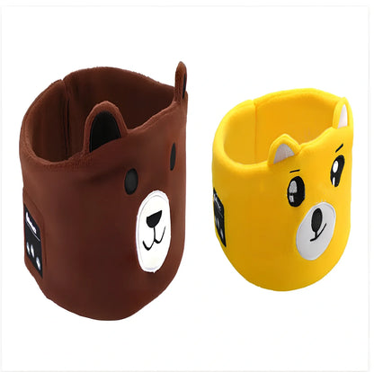Bluetooth animal headband sleep mask with dinosaur hood showing integrated speakers and wireless design