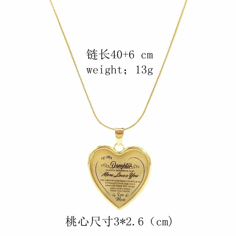 Heart-shaped epoxy necklace on a snake chain, available in gold and silver