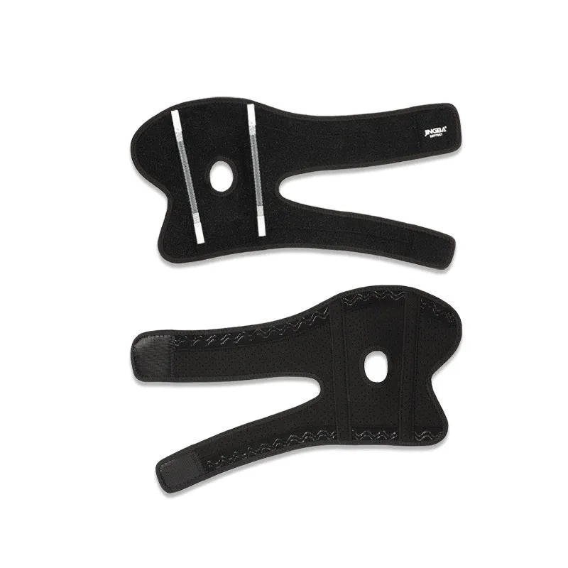 Black adjustable sports elbow guard worn on an adult arm.