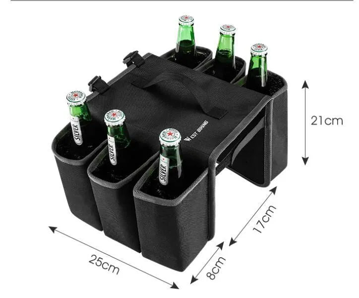 Black and orange bicycle double-sided beverage shelf bag with 2-litre capacity and 600D PVC anti-scratch material