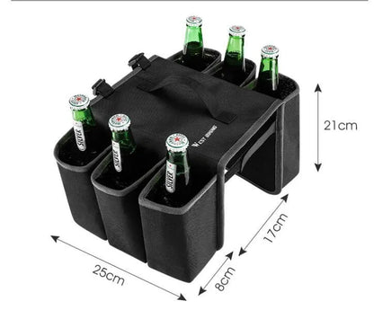 Black and orange bicycle double-sided beverage shelf bag with 2-litre capacity and 600D PVC anti-scratch material