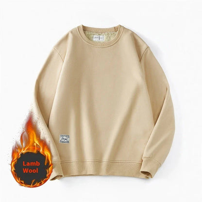 Cozy fleece pullover in a variety of classic colors, featuring a warm and soft fabric blend, stylish round neck design, and comfortable long sleeves.