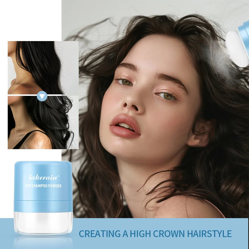 Hair Dry Cleaning Booster Powder 5g disposable freshener with sponge applicator and headband in blue, green, or red colour fresh floral, cherry, or ocean fragrance variants for oily roots and dry shampoo between washes