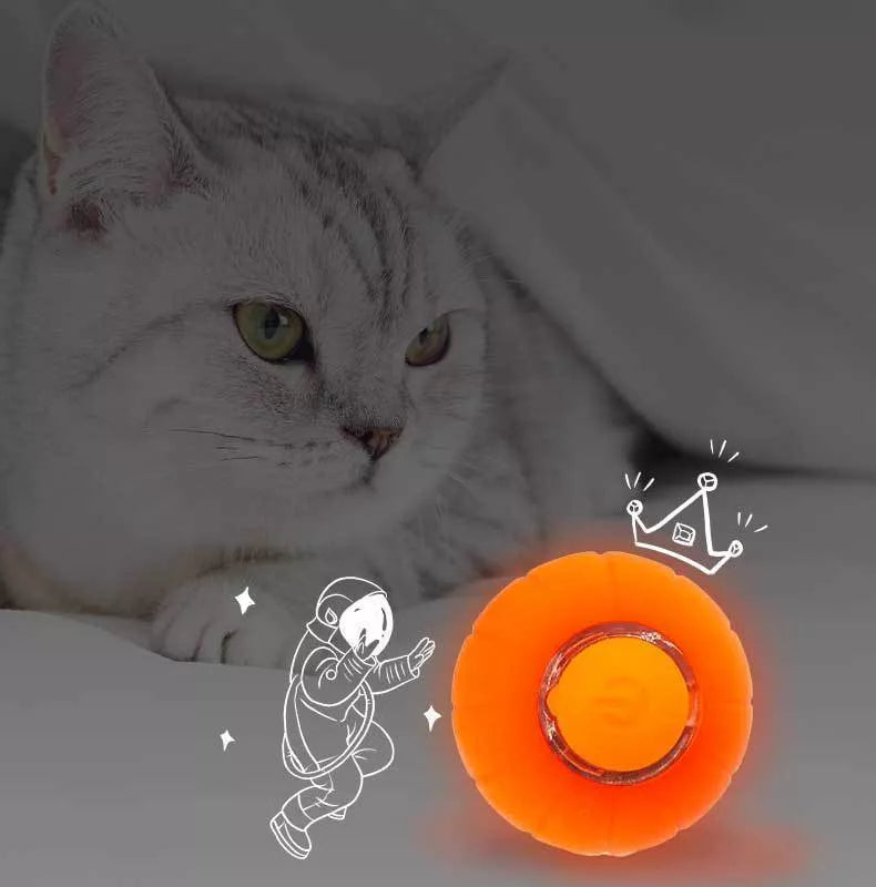 Smart Rolling Ball Pet Cat Toy in vibrant colors, perfect for bite-resistant play