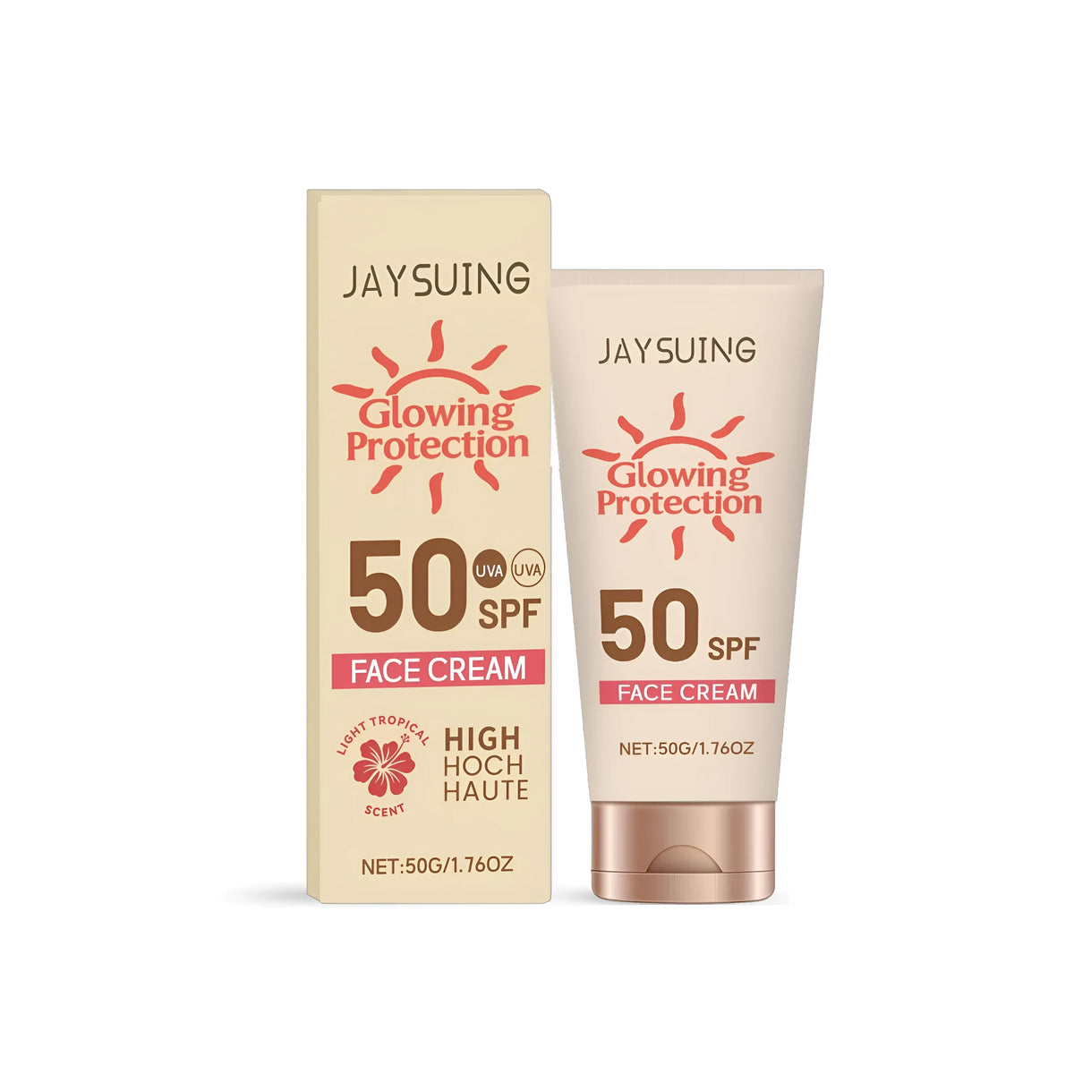 50g facial waterproof sunscreen with titanium dioxide, mango extract and guava extract