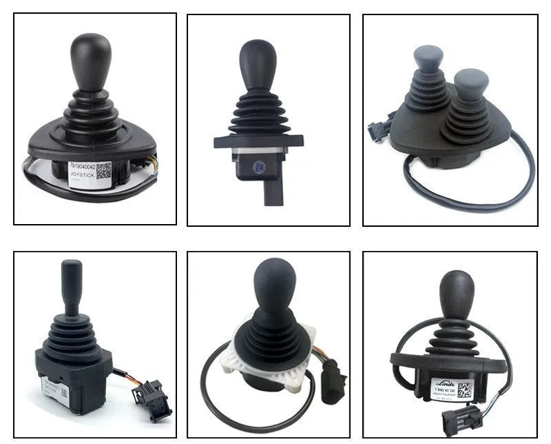Black ABS plastic forklift hydraulic control lever joystick with cross style design