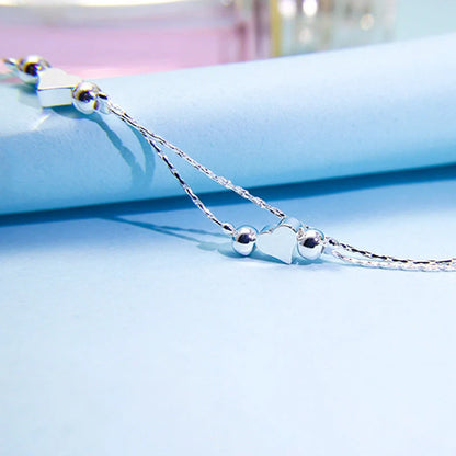 Korean Fashion Heart Bracelet with double-layered light beads in heart shape