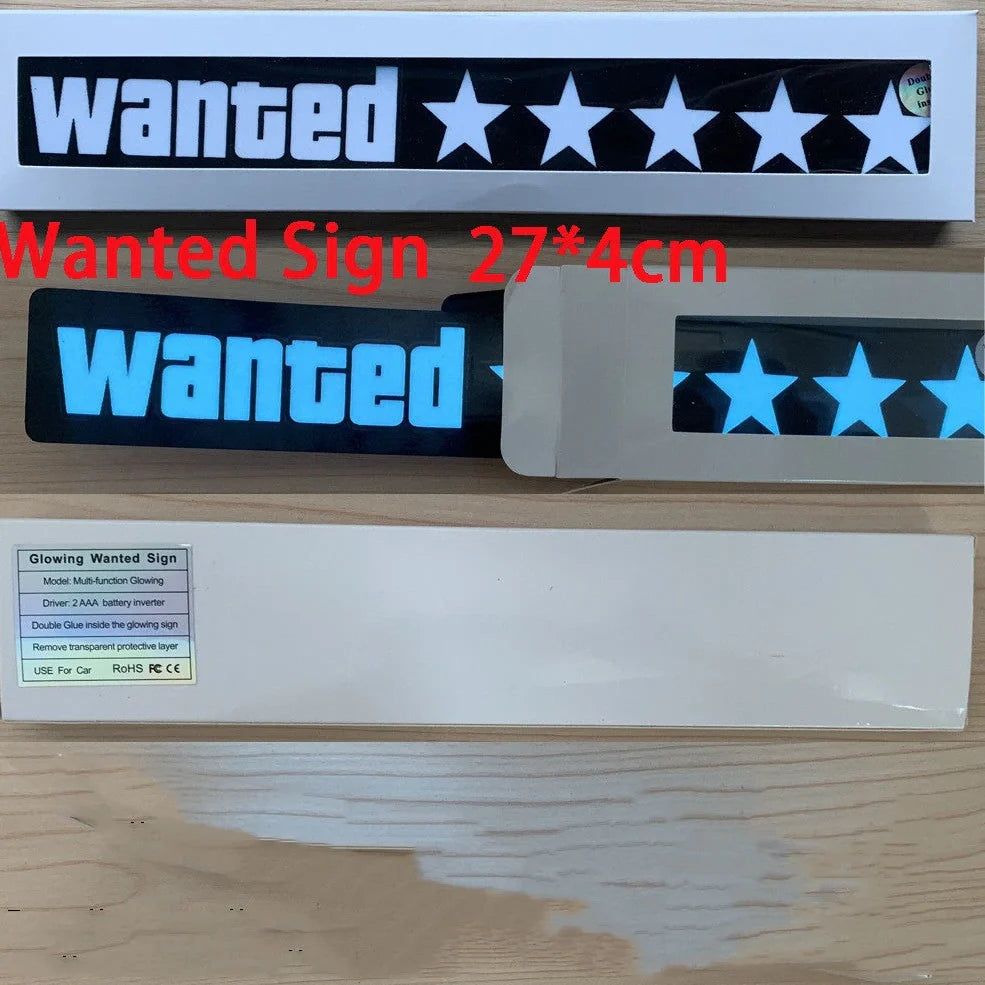 27cm × 4cm luminous car sticker with 0.35mm thickness and 8000-hour lifespan